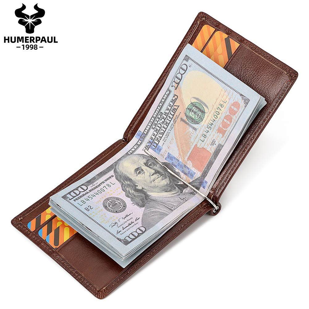 Money Clip Magnetic - Portafoglio sottile da uomo in vera